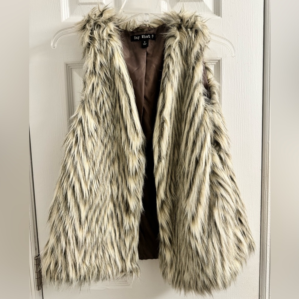 Faux Fur Vest. Size M